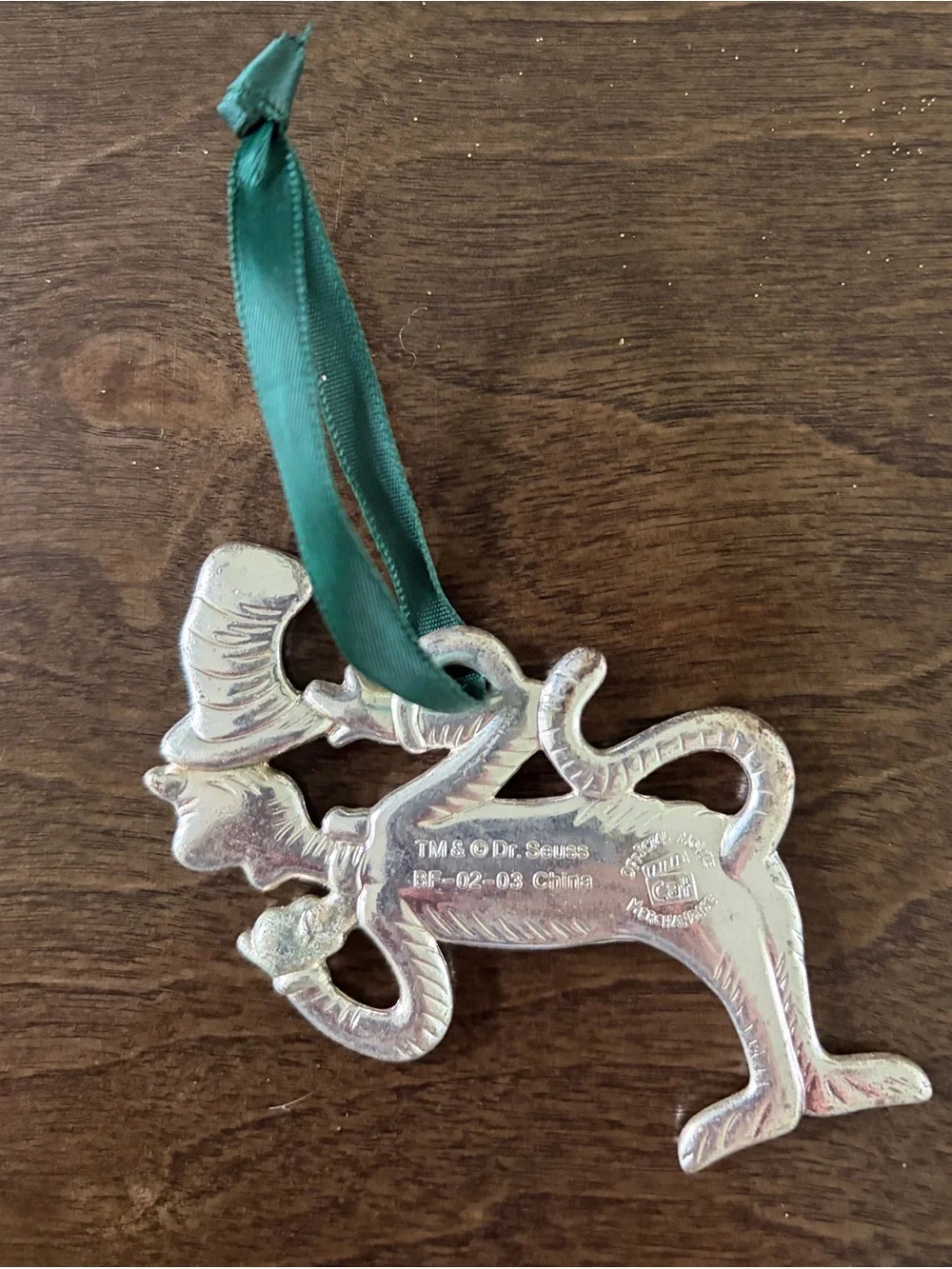 2003 official movie merchandise silver-plated Dr Seuss Cat In The Hat ornament